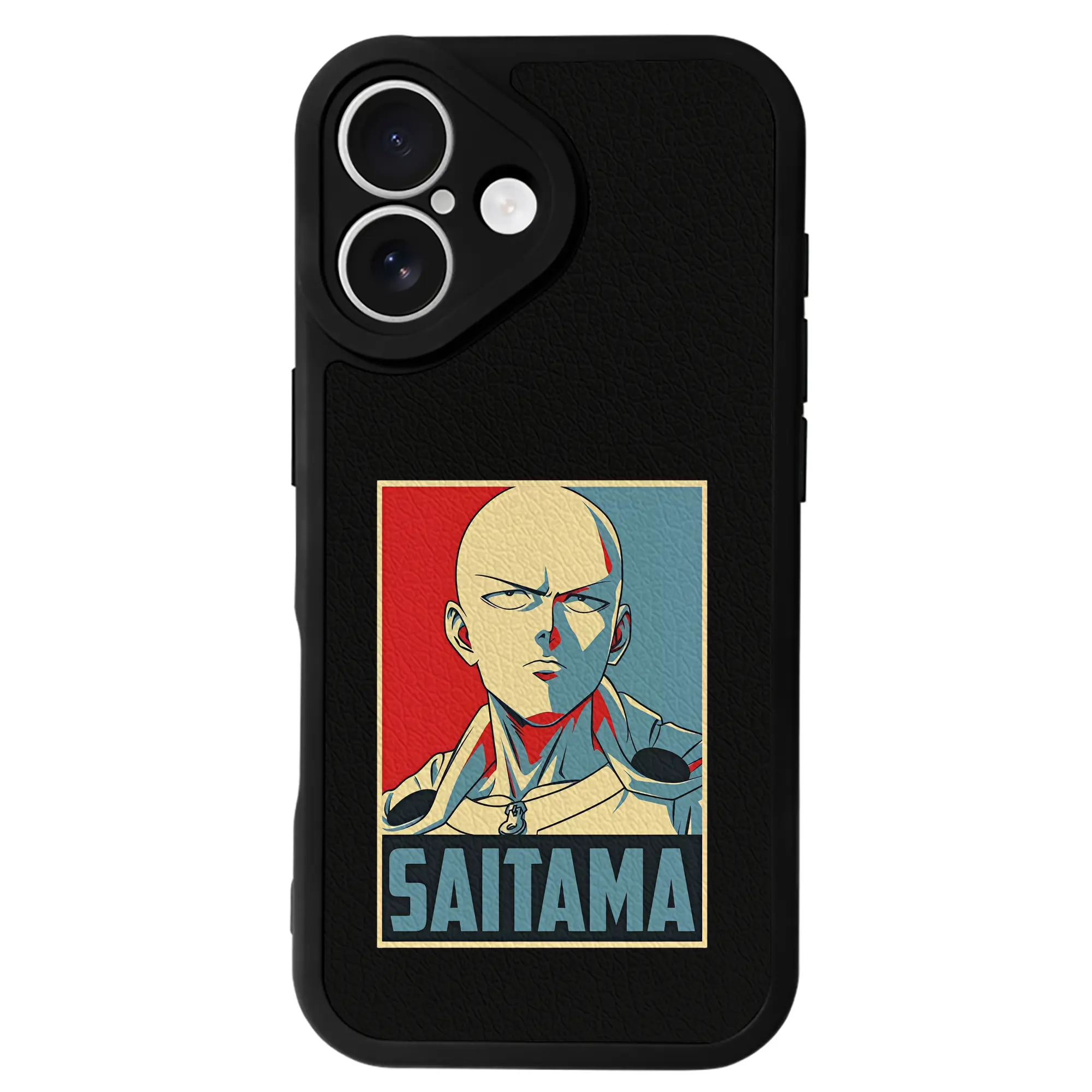 ワンパンマン グッズ サイタマ - IPhone 16シリーズ対応 ・ シリコンスマホケース ・ レザー調 ・ 高精度フィット ・ 耐衝撃 ・ ワイヤレス充電対応 ・ 精密カット